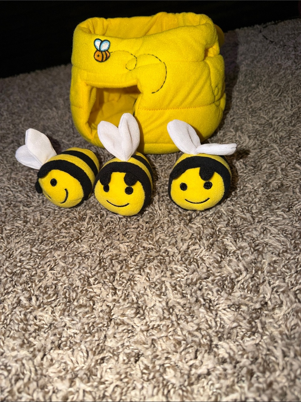 Yellow Plush Bee Nest Playset with Four Bee Toys